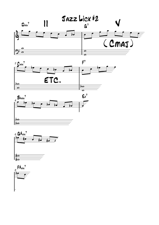 PDF - 2-5-Jazz-Lick-#2 --- Easy Jazz-lick for beginners in all keys